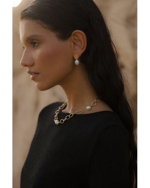 Chiara Tedeschi Jewellery Metallic Thick Chain Pearl Necklace