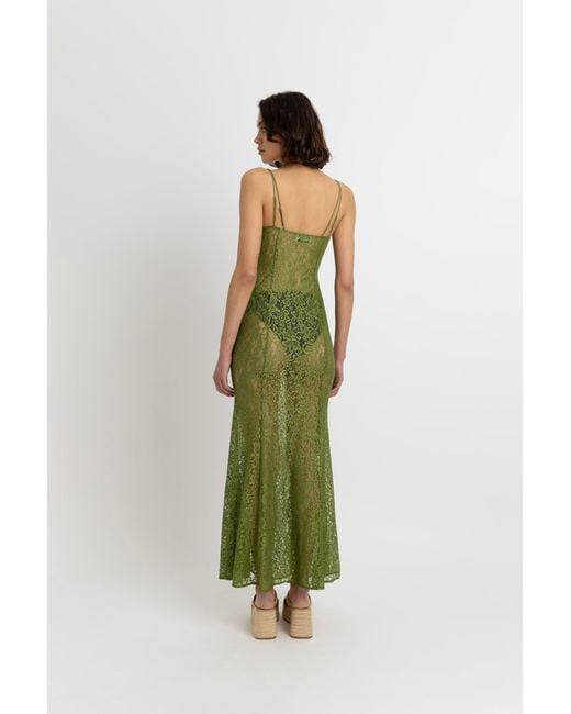 Amy Lynn Green Sahar Floral Lace Maxi Dress
