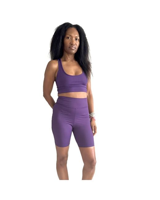 Brasini Swimwear Purple High Waisted Bike Shorts
