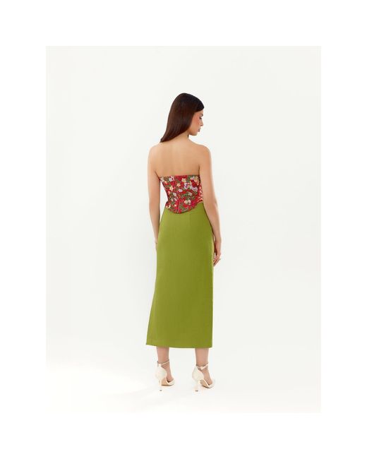 Elsava Green Verde Structured Skirt