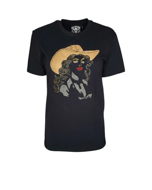Any Old Iron Black Metallic Bey Girl Beaded T-Shirt