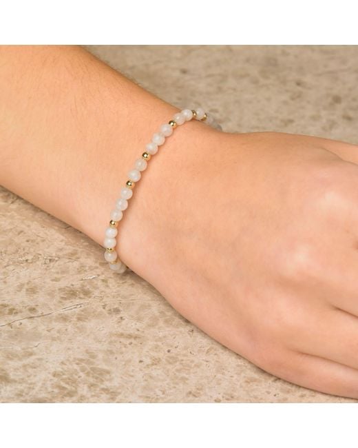 Nellou Jewellery Metallic Neutrals Jewel Bead June Birthstone Bracelet Plated Sterling