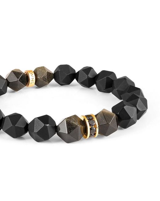 AWNL Brown Golden Obsidian & Onyx Mars Bracelet for men