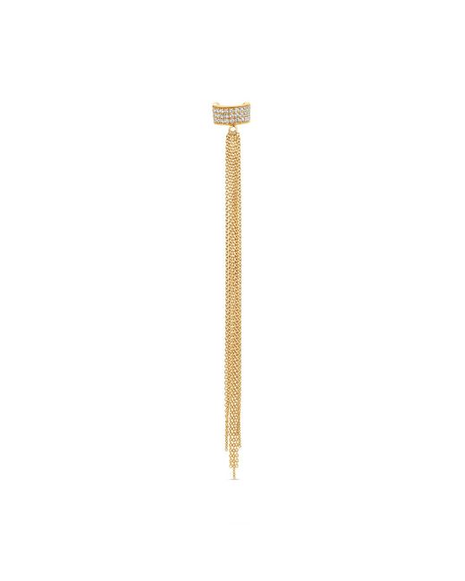 SALLY SKOUFIS Metallic Destiny Chain Ear Cuff With Made Cz Diamond Stimulant