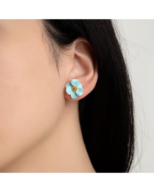 Milou Jewelry Blue Petite Flower Earrings