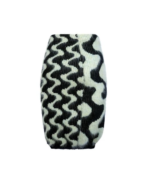Ccy Currency Black Wavey Split Skirt
