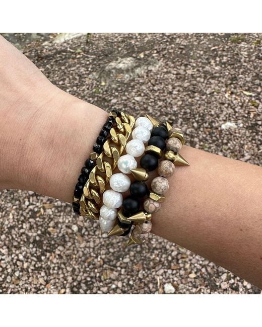 Rachel Nathan Metallic Neutrals On Point: Crinoid Fossil Bracelet