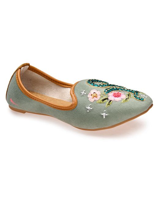 Fuchsia Shoes Green Viper Velvet Moccasins