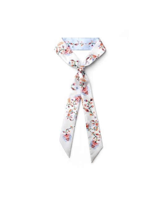Jessie Zhao New York Metallic Silk Skinny Scarf Dawn Garden