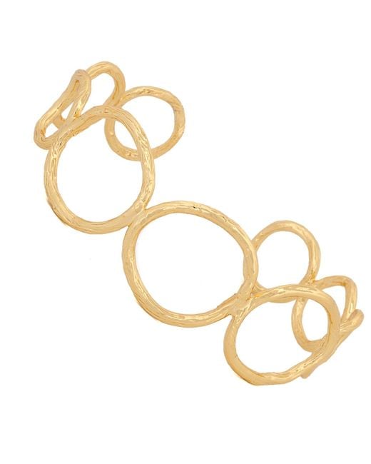 Ebru Jewelry Metallic Cleopatra Golden Cuff Bracelet