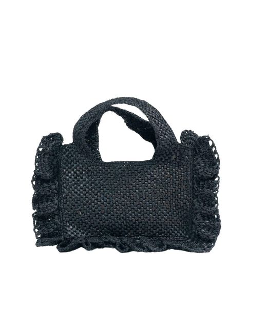 Zanatany Concepts Blue Floute Raffia Bag