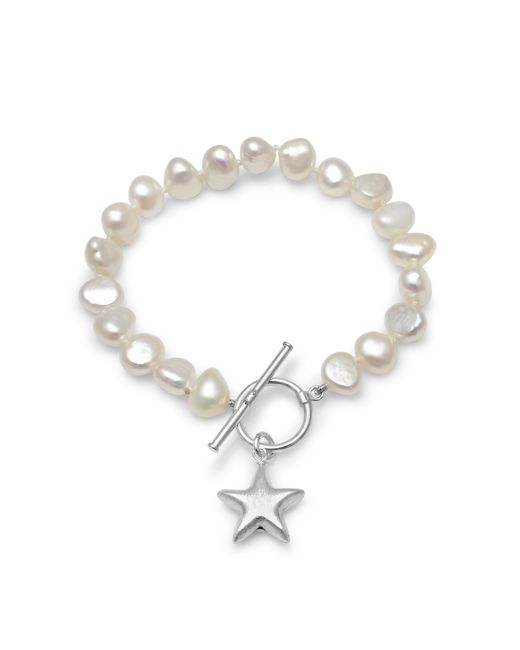Pearls of the Orient Online Metallic Stella Cultured Freshwater Irregular Pearl Bracelet With A Sterling Star Charm