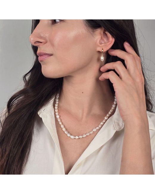 Harfi Metallic Plated Natural Freshwater Pearl Choker Necklace