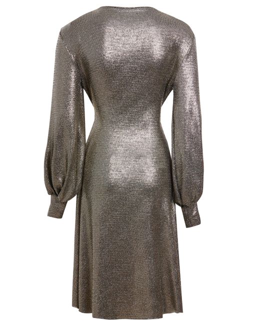 Sarvin Gray Sequin Wrap Dress
