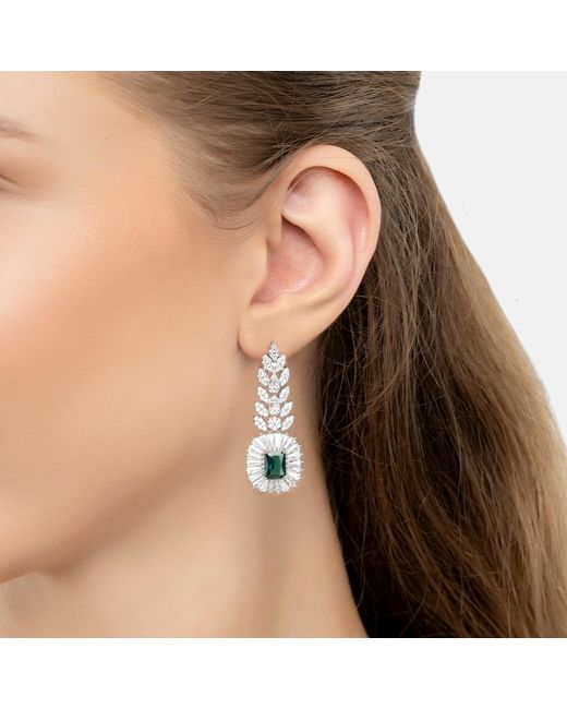 Latelita London Green Countess Gemstone Drop Earrings Emerald