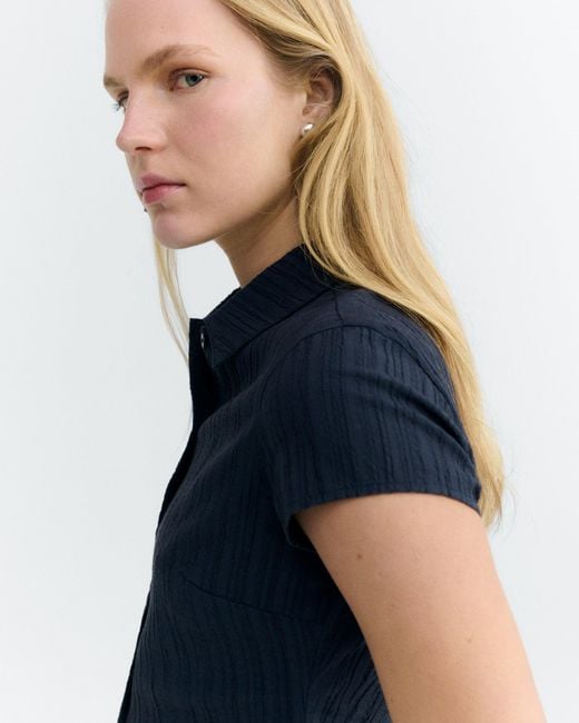 Thinking Mu Blue Blouse Slim Popcorn Kitty