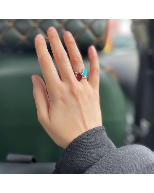Fi Collection Red Sterling Carnelian Ring