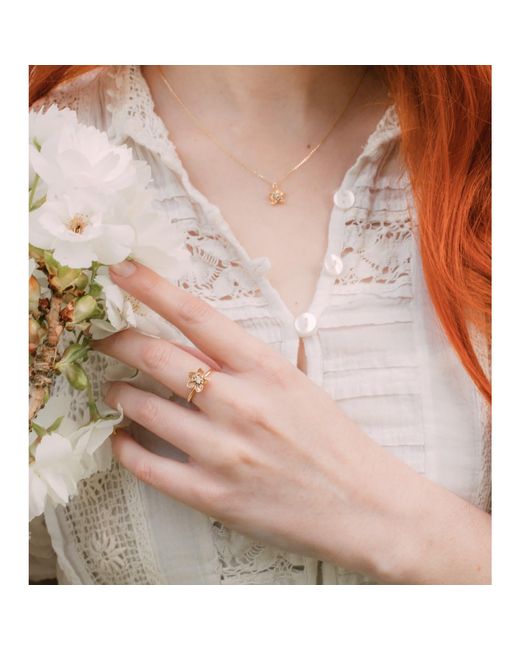 Lee Renee Metallic Cherry Blossom Diamond Necklace –