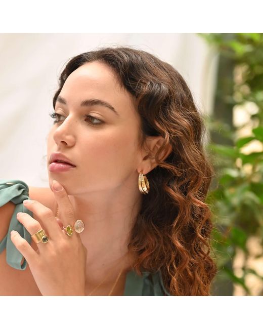Rare Matters Jewelry White Gemstone Hoop Earrings