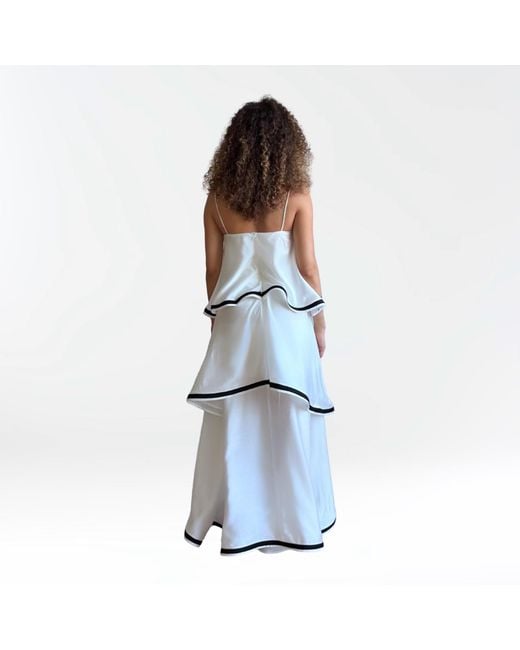 London Atelier Byproduct White Layer Dress With Spaghetti Straps