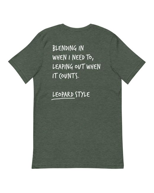 Anchor and Crew Green Heather Forest Think Ocean Leopard Aspirations Cotton Embroidered T-Shirt