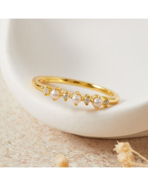 Esterah Metallic Pearl Cz Ring