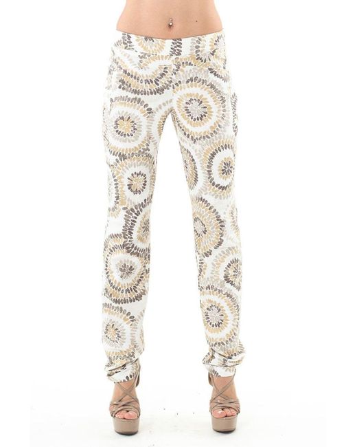Conquista Natural Neutrals Patterned Linen Blend Pants