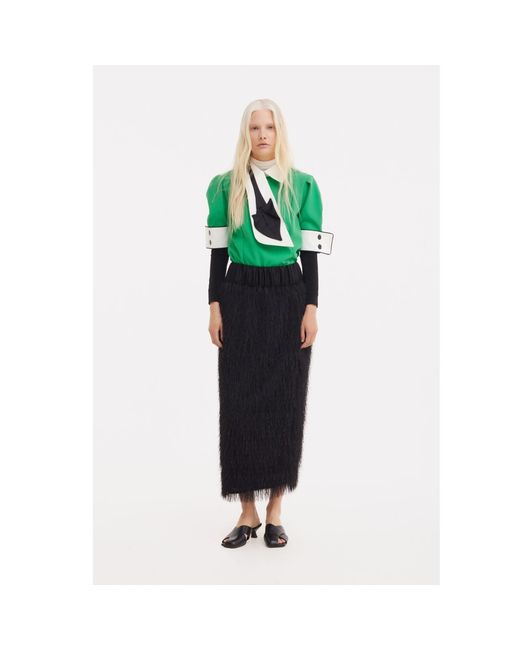 Julia Allert Green Statement Blouse With Collar And Cuffs –
