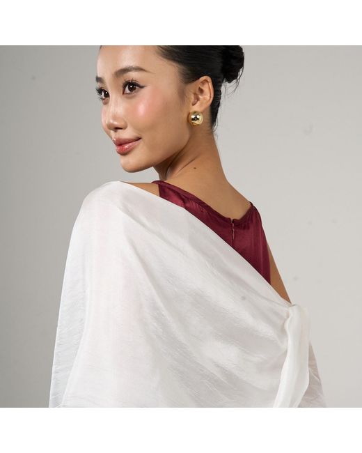 Silk and Bears White Pearl Silk Scarf – Hand-Dyed Mulberry Silk Shawl, Wedding & Bridesmaid Wrap