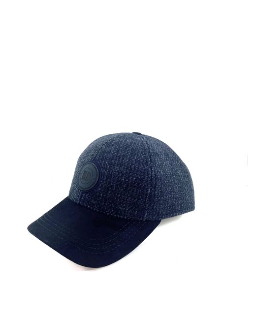 Dasmarca Hats Blue Johnny Charcoal Tweed Wool Baseball Cap for men