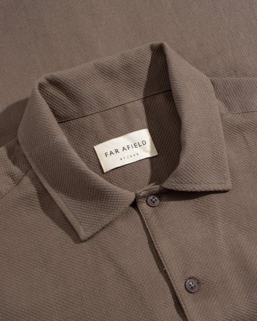 Far Afield Brown Busey Micro-Dobby Shirt for men