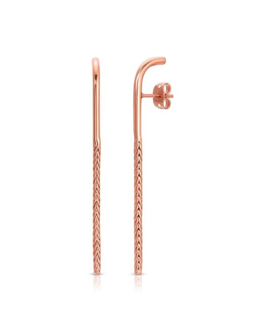 Glamrocks Jewelry Metallic Rose Suspension Chain Earring