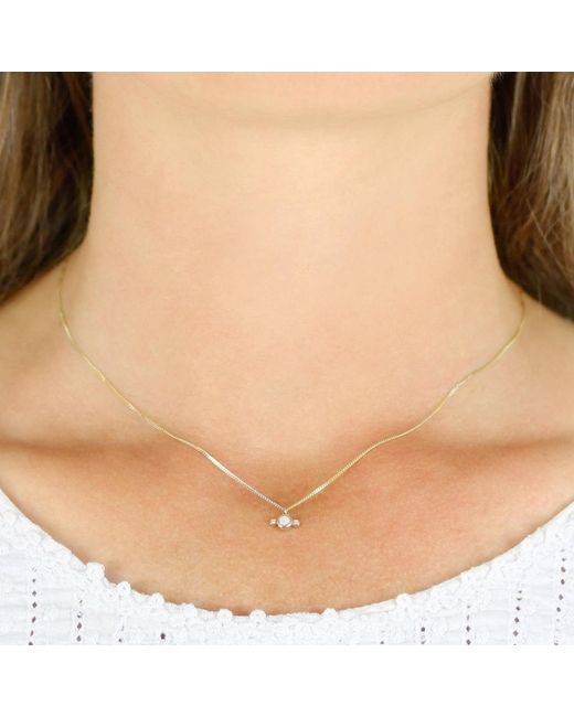 Lee Renee Metallic Opal & Diamond Necklace – Silver