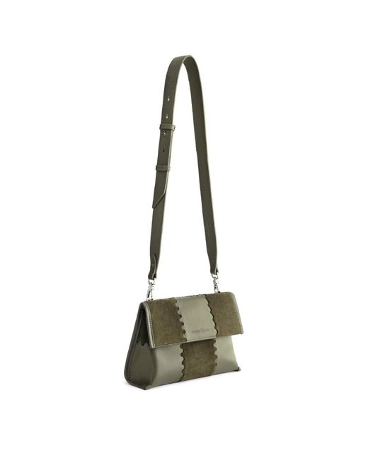 Orange Cube Green Square Stitch Messenger Bag