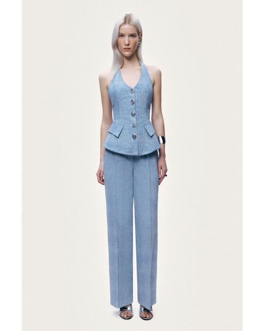 Nocturne Blue Wide-Leg Trousers