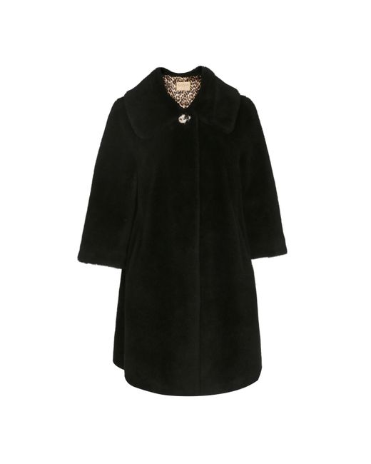 Santinni Black Vivien Wool Swing Coat