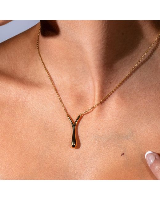 Lucy Quartermaine Metallic V Drop Pendant