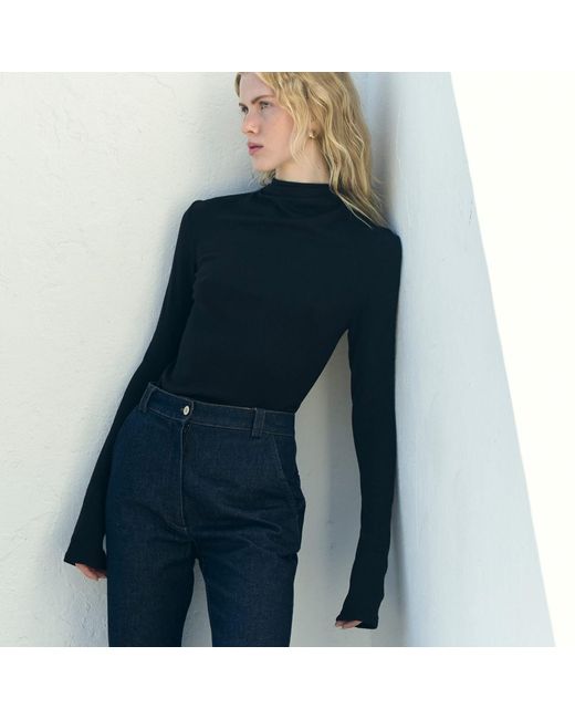NAZLI CEREN Black Jenn Rollneck Sweater