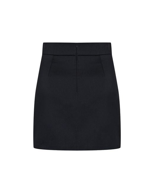 Malo Black Mini Satin Skirt