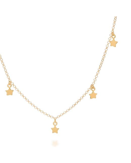 Nellou Jewellery Metallic Floating Star Charm Necklace Plated Sterling