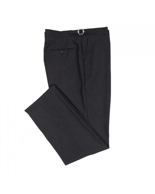 DAVID WEJ Gray Aldo Plain Smart Trousers With Side Adjusters – Charcoal for men