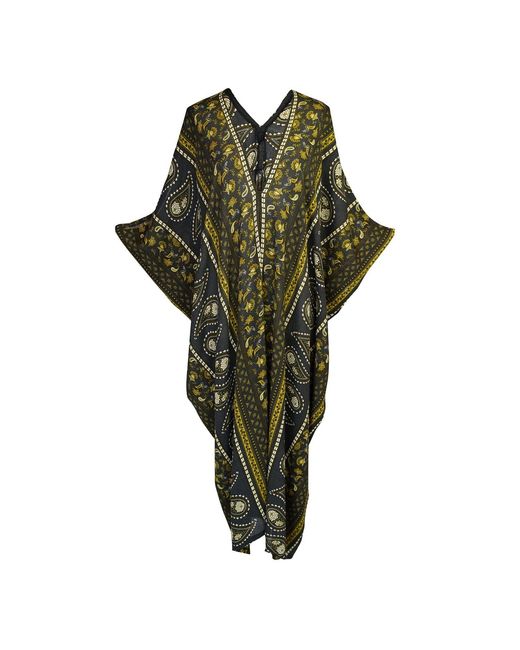 Jennafer Grace Green Caspian Paisley Border Caftan