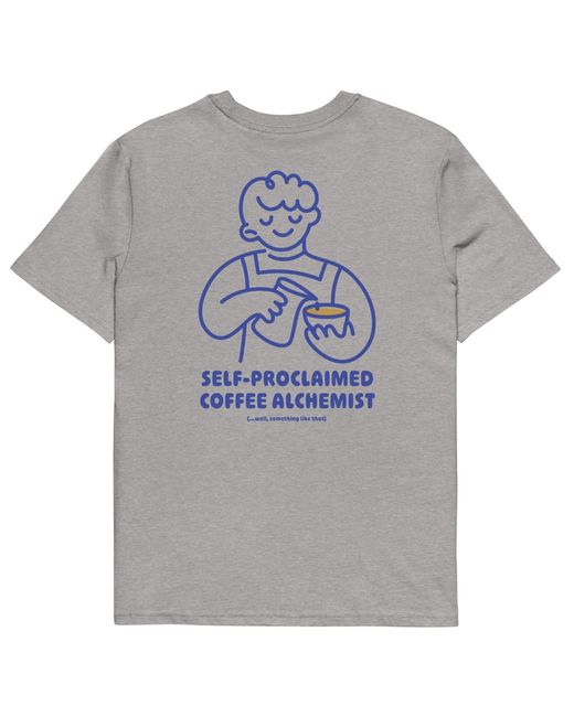 Anchor and Crew Gray Heather Gustatory Coffee Alchemist Organic Cotton Embroidered T-Shirt