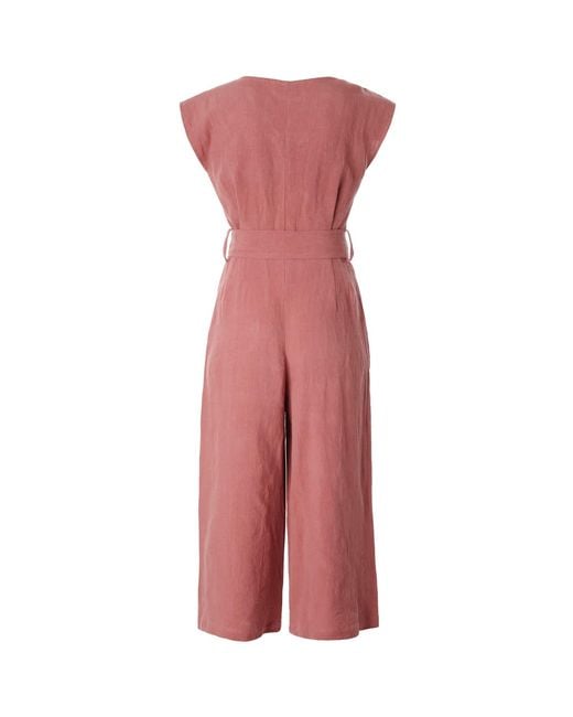 Italia A Collection Pink Sienna Linen Zero Waste Jumpsuit