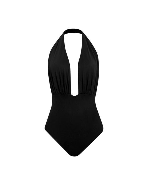 NUAJE NUAJE Black Rosalie Ruched One-Piece Swimsuit