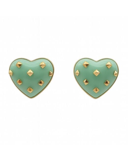 Michael Nash Jewelry Green Cosette Jade Heart Resin Stud Earrings