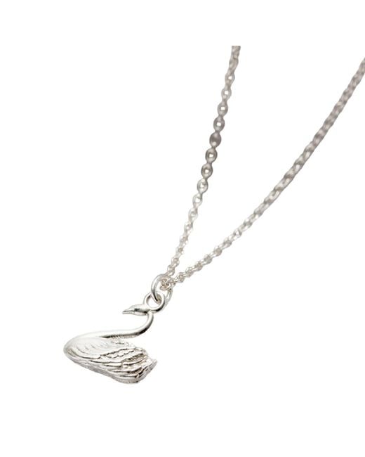 Posh Totty Designs Metallic Sterling Soulmate Swan Charm Necklace