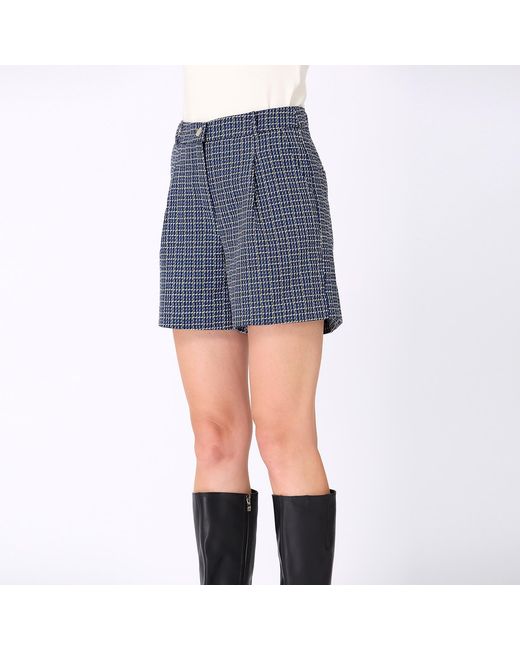 Smart and Joy Blue Micro Houndstooth Short Pants