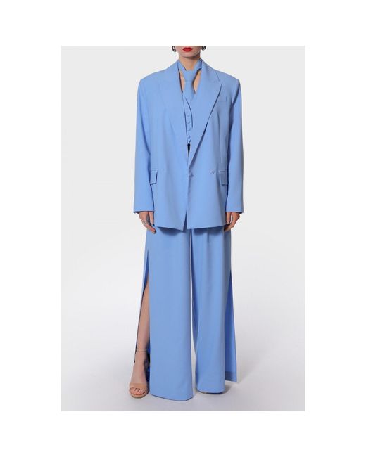 AGGI by HALEWSKI Blue Petra Oversized Double Breasted Blazer