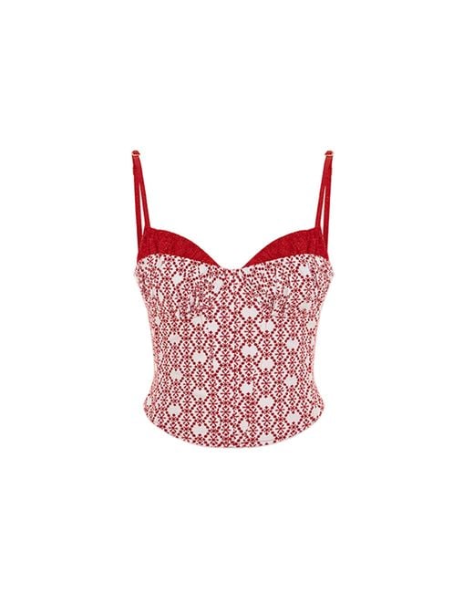 Pcfg The Broderie Anglaise Edit Embroidered Bodice Corset Top
